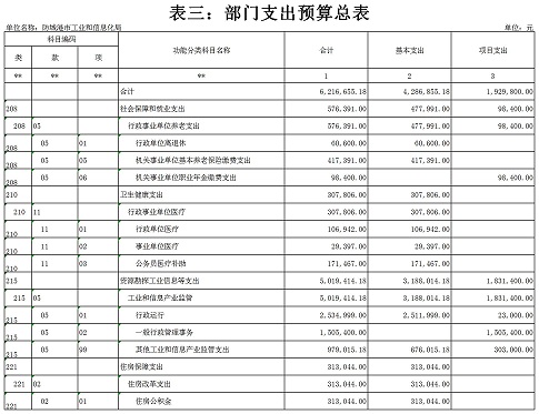 防城港市工业和信息化局2020年部门预算报表3