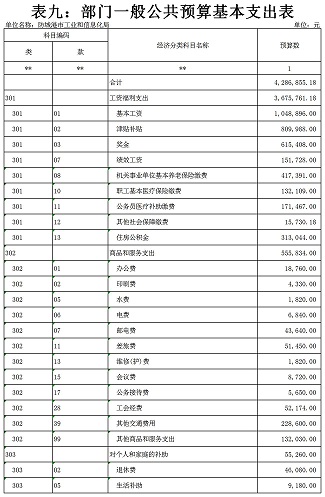 防城港市工业和信息化局2020年部门预算报表9