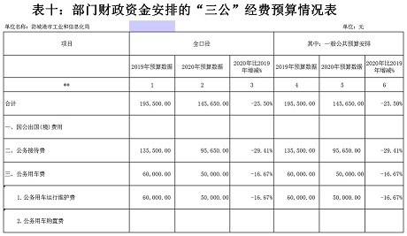 防城港市工业和信息化局2020年部门预算报表10